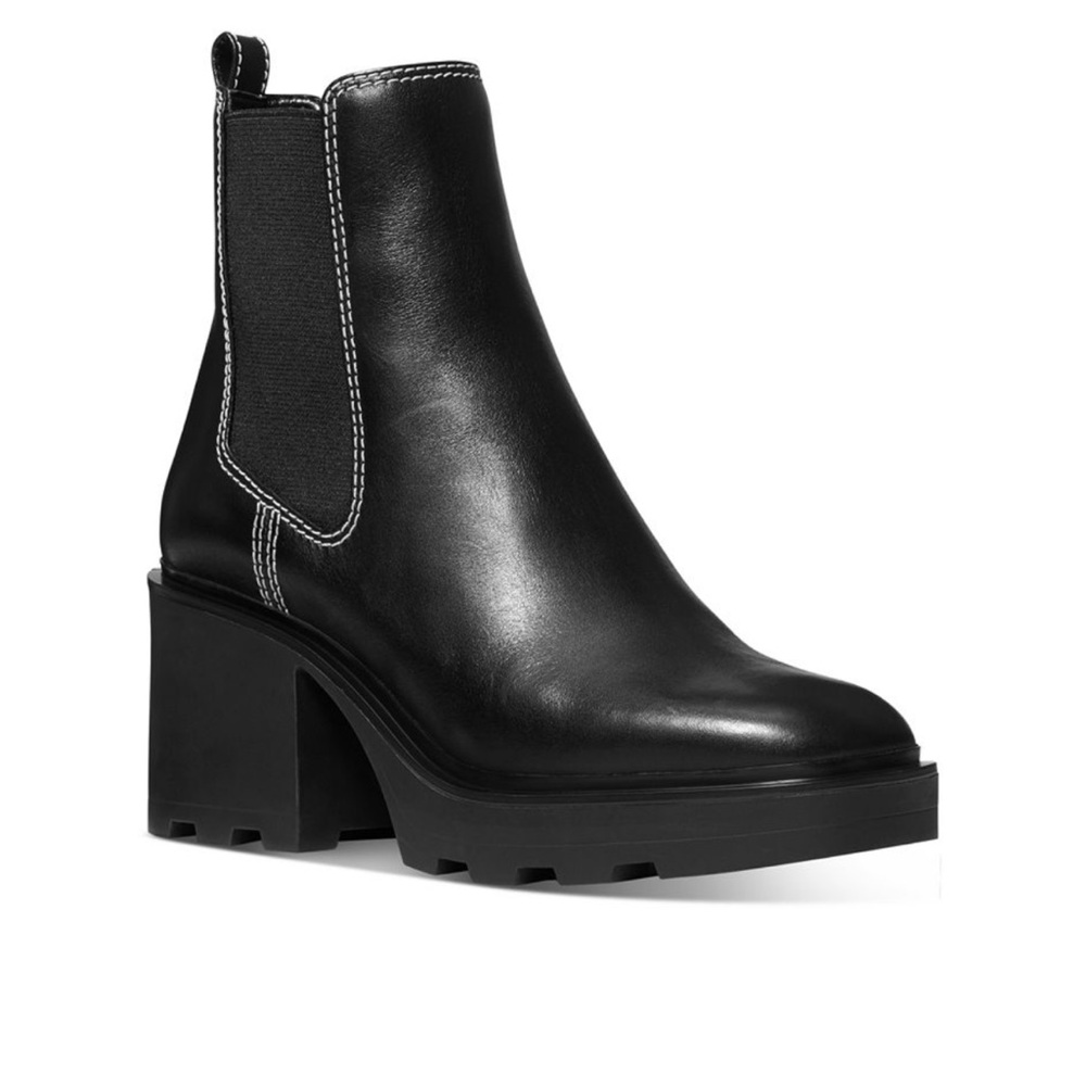MICHAEL MICHAEL KORS Keisha Leather Lug Sole Chelsea Black Ankle Boots 9.5 - Picture 11 of 11